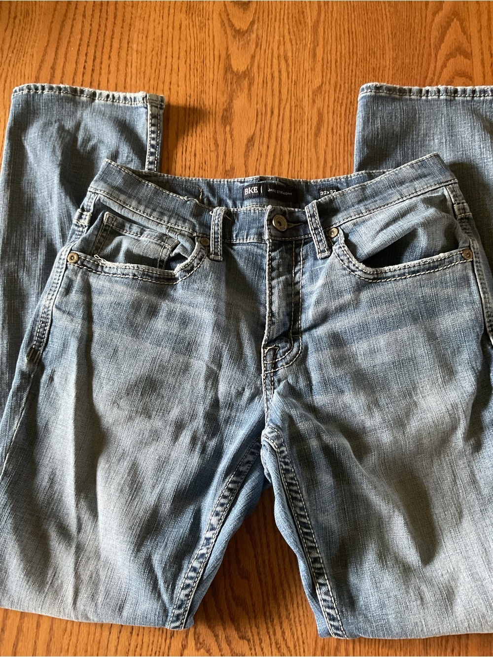 BKE Men's Light Wash Straight Jeans 32x32